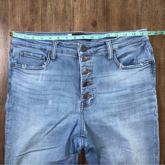 KUT Rachael Fab Ab Mom Jeans Ankle Crop Straight High Rise Raw Hem Button Fly - Picture 3 of 8